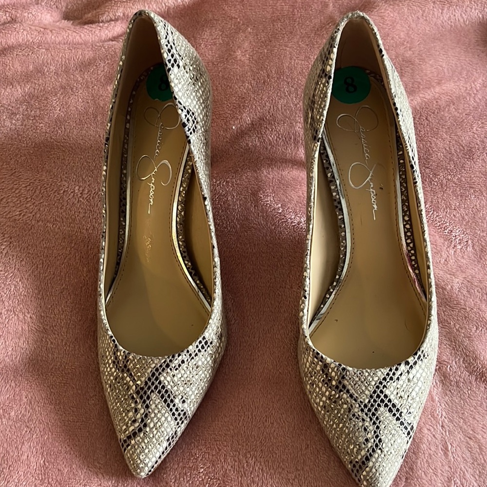 Snakeskin pumps